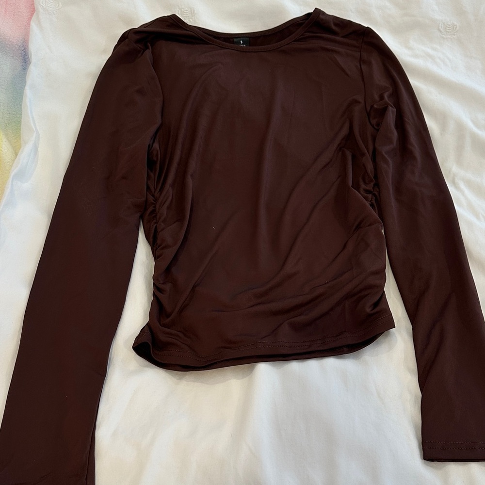 SHEIN Long Sleeve Tops - Black, White, Brown, Tan - Picture 6 of 6